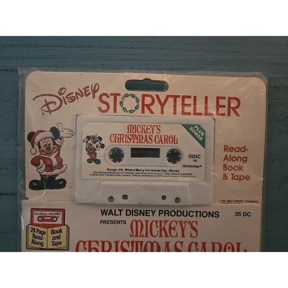VTG Disneyland Vista Records 1980 Mickey’s Christmas Carol Book & Cassette - Picture 3 of 4
